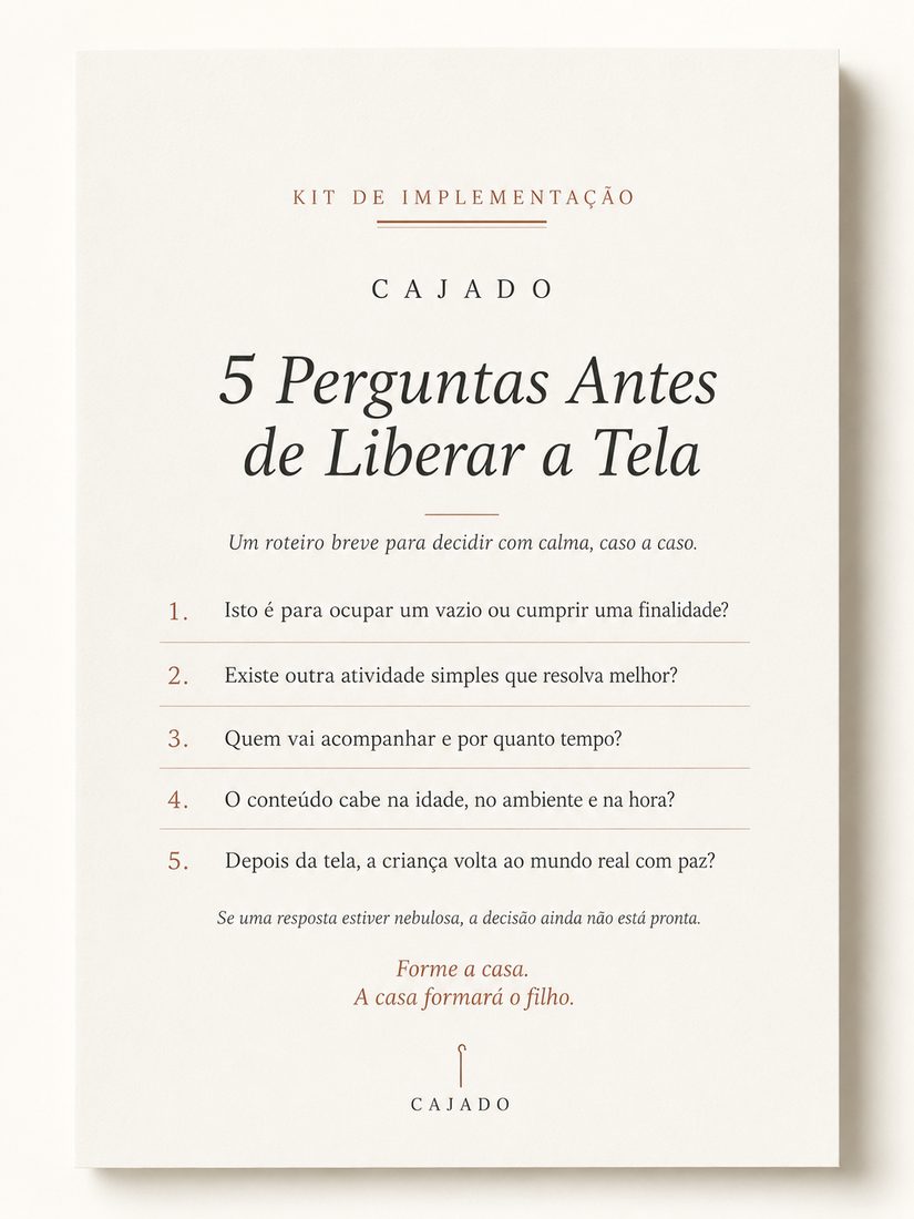 Folha do Kit: 5 Perguntas Antes de Liberar a Tela